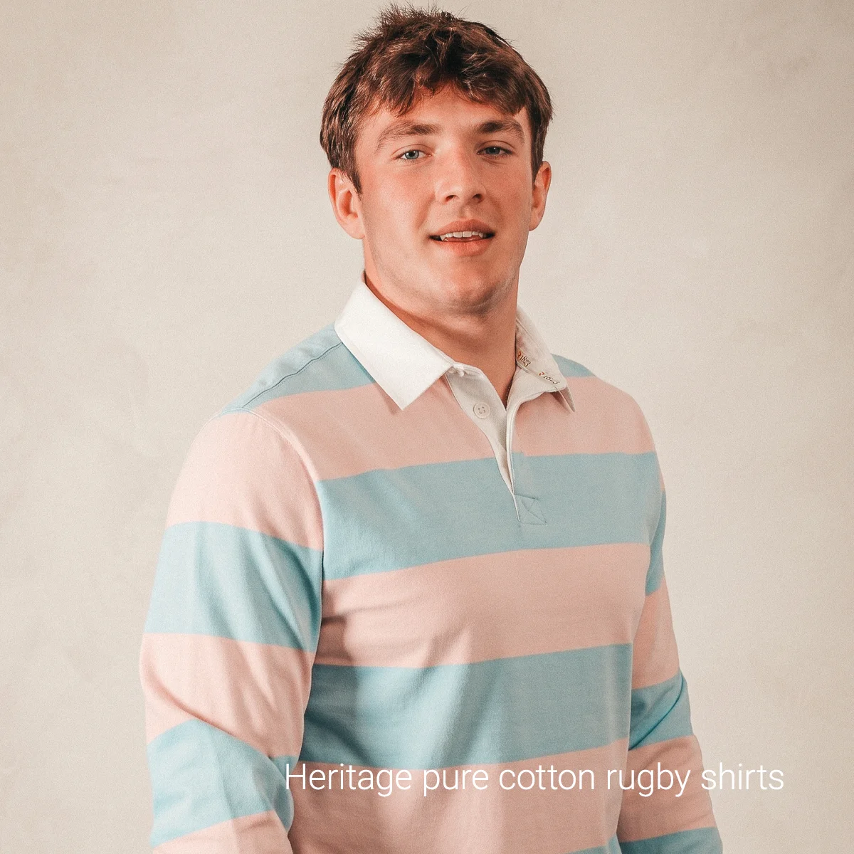 Rugby 1823 Heritage Pure Cotton Rugby Shirt Scotland Under 18 rugby player, Charlie, wearing the Rugby 1823 Pure Cotton Rugby Shirt